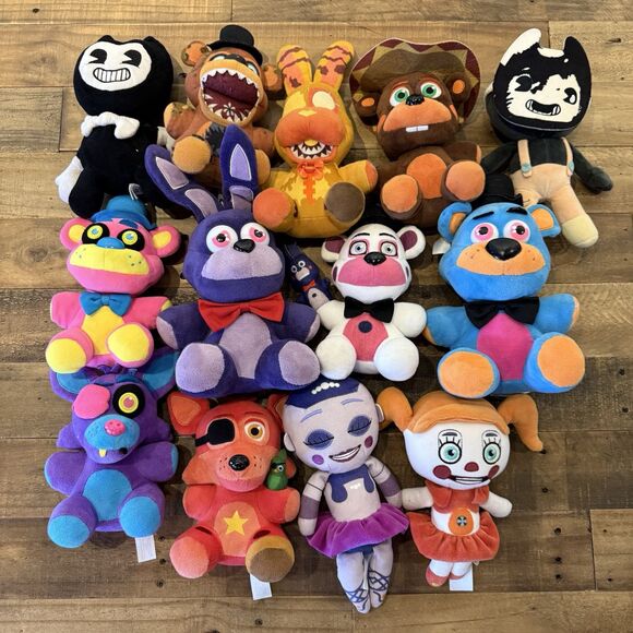 Five Nights At Freddy’s Plush And Bendy The Ink Machine Lot Of 13 FNAF RARE 8” - Picture 1 of 14